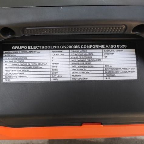 Generador Flowmak Gasolina Gk2000is Inverter 220v 1800w-5