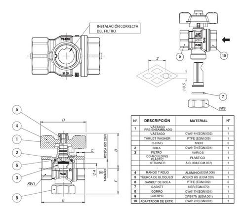 Válvula Filtrante De Bola  3/4  Marca Enolgas-3