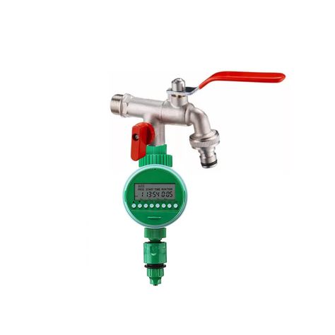 Llave doble 1/2 más programador de riego-1