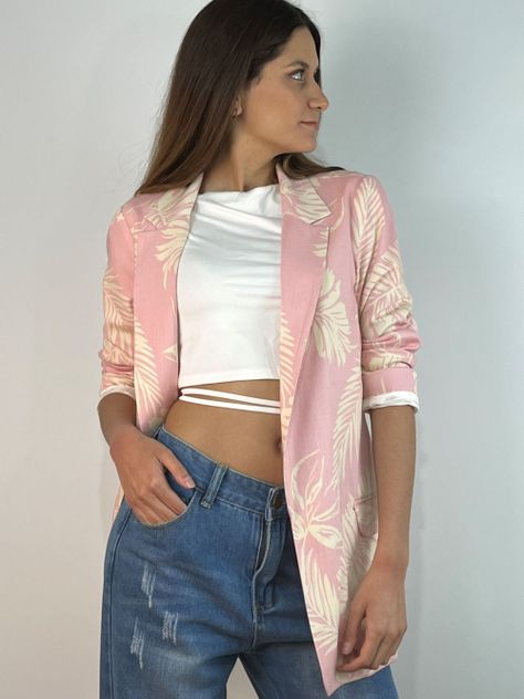 BLAZER RECTO ESTAMPADO -0