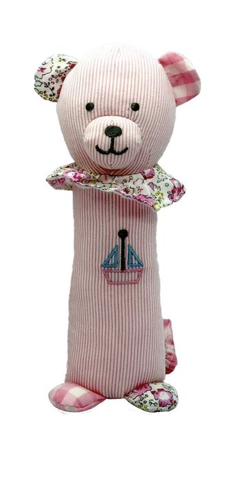 Sonajero tubo marinero de oso rosado-0