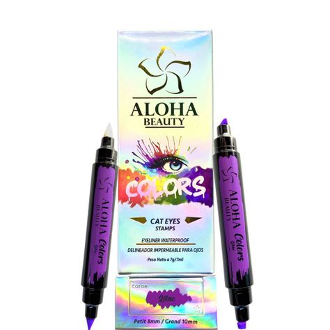 Delineador Cat Eyes Stamps LILAC (Kit 4 en 1) de Aloha Beauty-0