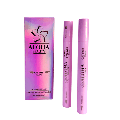 Delineador Cat Eyes Stamps CHOCOLATE (Kit 4 en 1) de Aloha Beauty-0