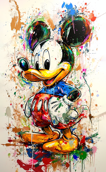 Cuadro Canvas Imagen Mickey Pato en lienzo 85x55 cm-0