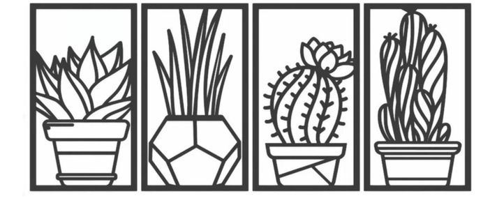 Cuadros Plantas Cactus En Madera Mdf-1