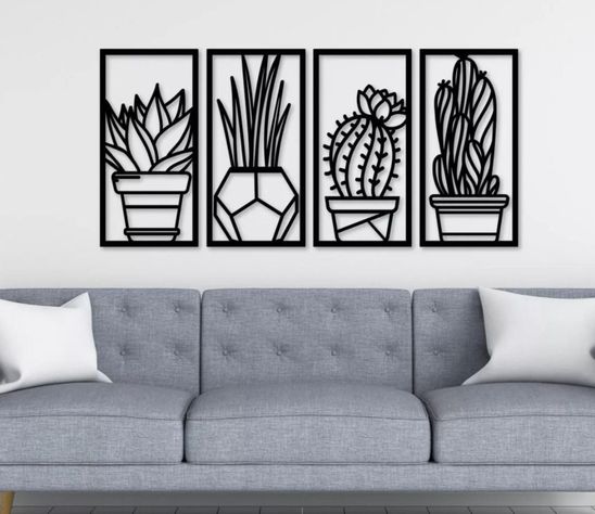 Cuadros Plantas Cactus En Madera Mdf-3