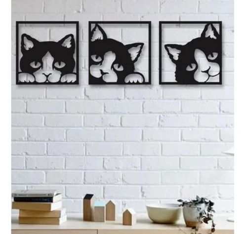 Cuadros Gatos De La Suerte 20cmx20cm Pack 3ud-0