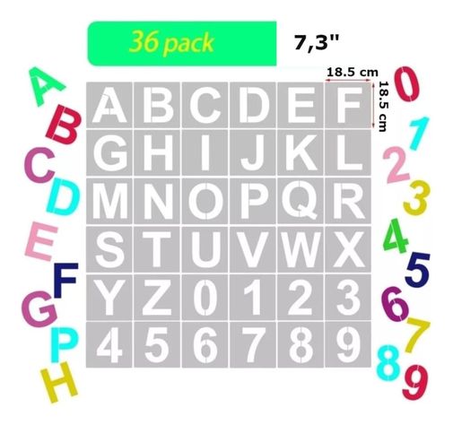 Plantillas Reutilizables Para Letras Y Números De 18.5 Cm-0