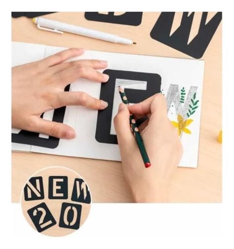 Plantillas Reutilizables Para Letras Y Números De 18.5 Cm-5