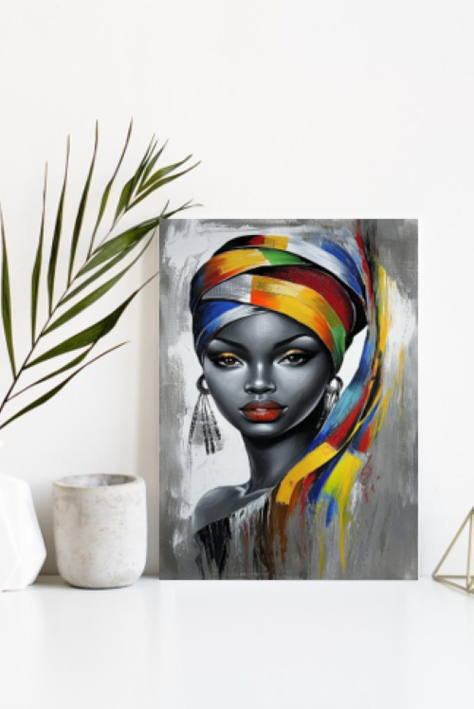 Cuadro Canvas Imagen Alma Africana en lienzo 85x55 cm-1