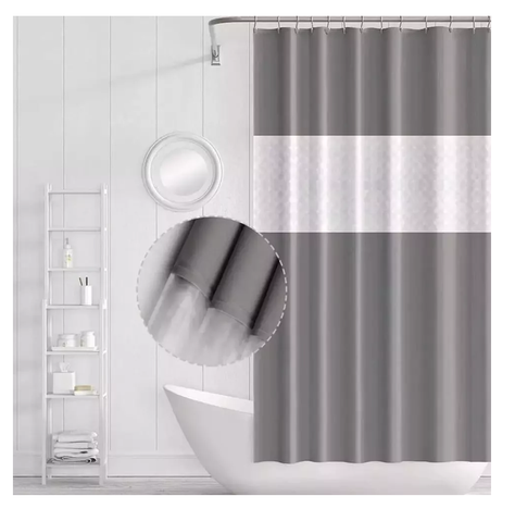 Cortina Baño Ducha 180x200 Gris-1