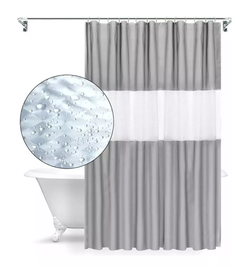 Cortina Baño Ducha 180x200 Gris-0