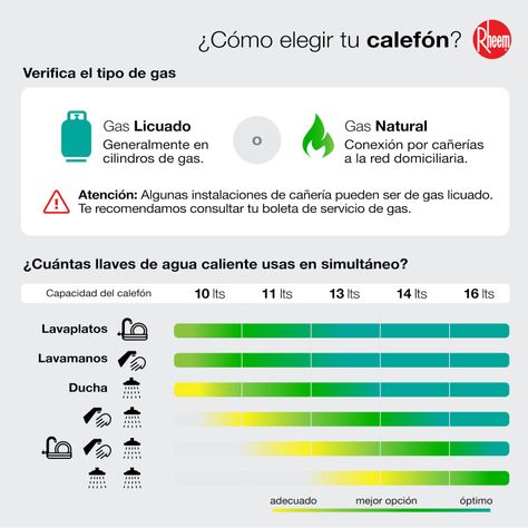 Calefont 13 litros Gas natural Tiro Natural Rheem-7