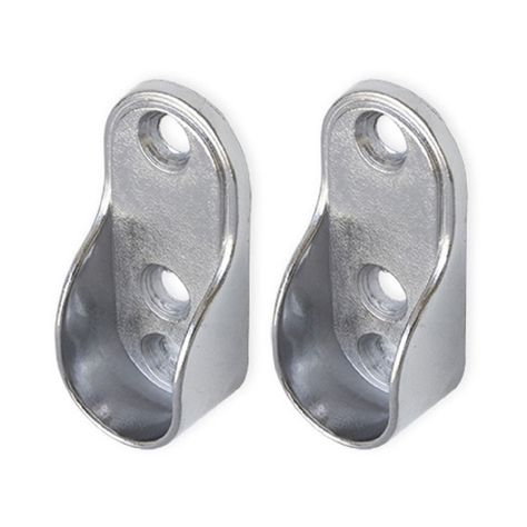 2 Soportes Barra Closet Pared Cromo hbt-0