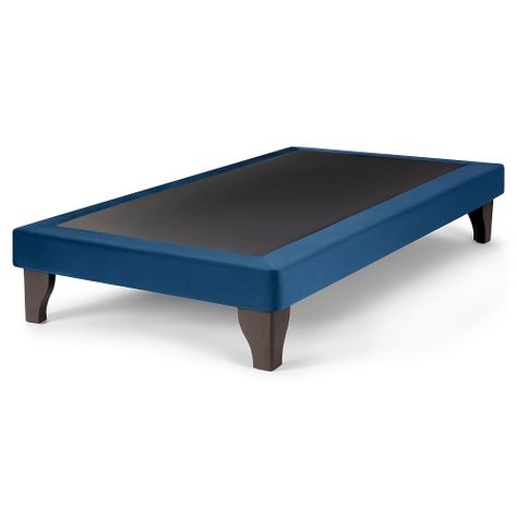 Base de Cama Europea Felpa Azul Marino 1.5 plazas-0