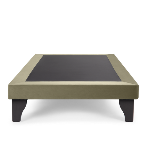Base de Cama Europea Felpa Verde Oliva 2 Plazas-1