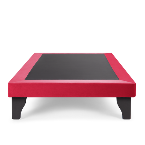 Base de Cama Europea Felpa Rojo 1.5 plazas-0