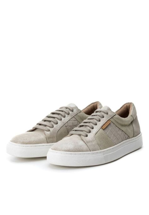 Zapatillas Cuero de Mujer Roberta-0-89 Gris-1