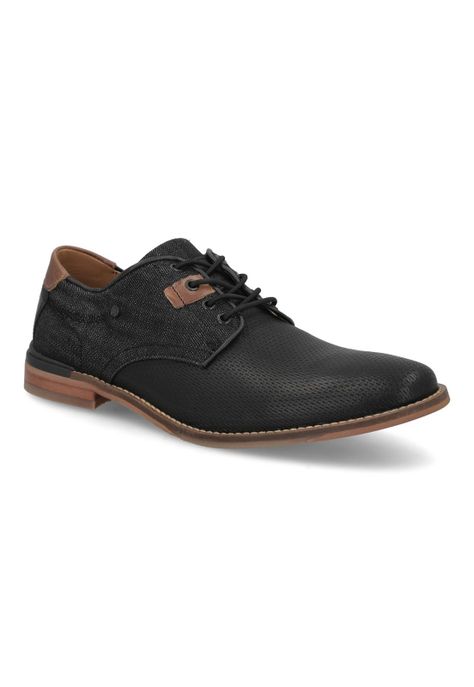 Zapatos Cordones Cuero Y Textil Gospic-0-62 Negro-0