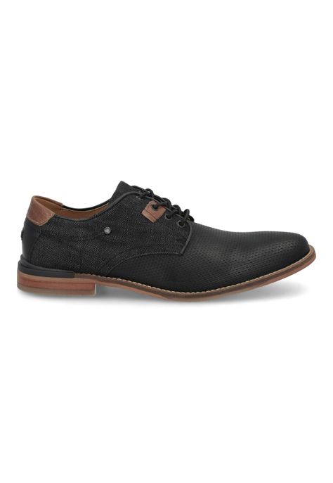 Zapatos Cordones Cuero Y Textil Gospic-0-62 Negro-1