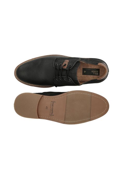Zapatos Cordones Cuero Y Textil Gospic-0-62 Negro-2