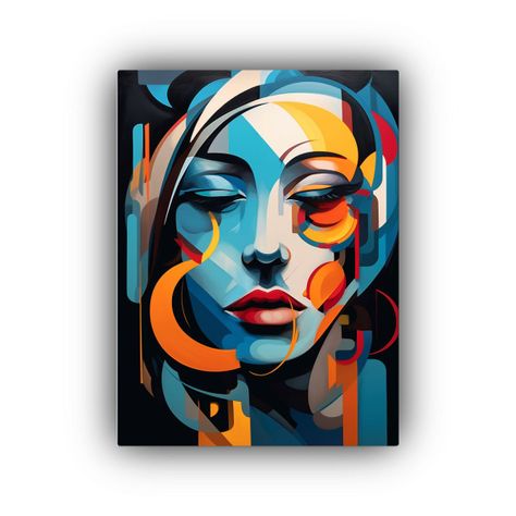Cuadro Abstracto De Tela Inspirado En Picasso 40x50cm-0