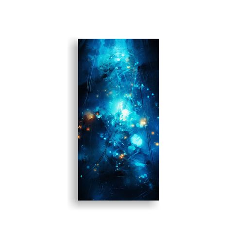 Cuadro Espectacular Llamativo Arte Abstracto Azul  50x100cm-0