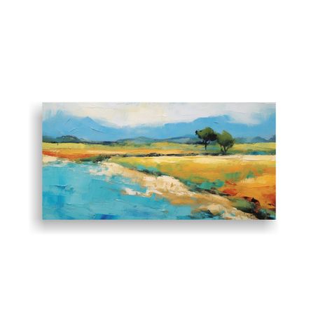 Pintura Decorativa Vintage De Costa Con Olas, 80x40cm-0