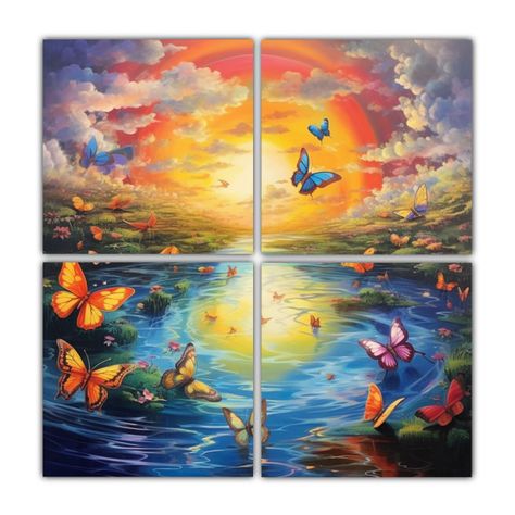 Cuadro Sublimado Surrealista De Un Jardín De 100x100 Cm-0