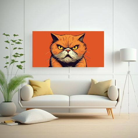 Cuadros Divertidos De Gatos Feos En Estilo 140x70cm-2
