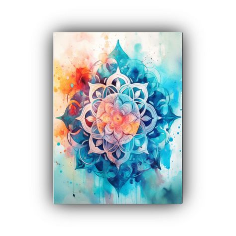 Pintura De Pared Abstracta Elegante Mandala 30x45cm-0