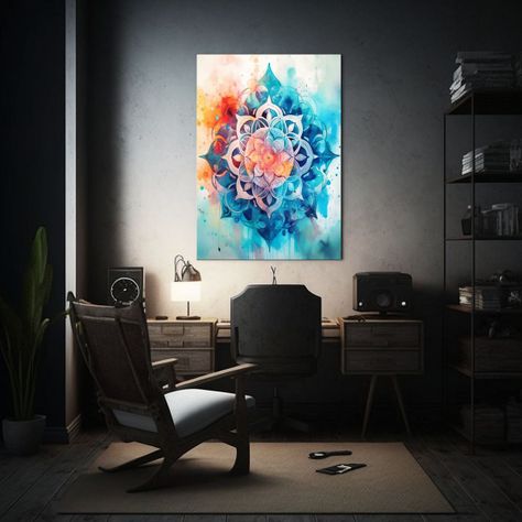 Pintura De Pared Abstracta Elegante Mandala 30x45cm-2