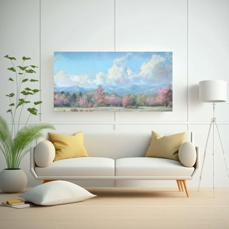 Paisaje Clásico Realista En Cuadro Patrón 100x50cm-2