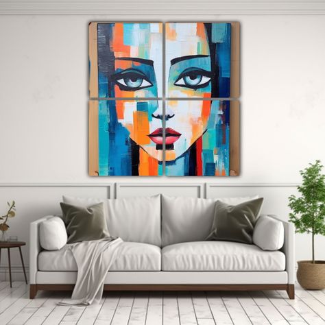 Cuatro Cuadros Hermoso Comedor Pintura Acrílica 40x40 Cm-2