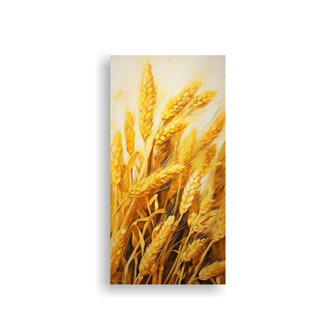Pintura Abstracta De Granos De Trigo En Lienzo 70x140cm-0