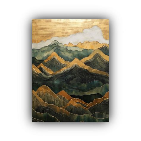 Arte Modernos Estrellados Paisaje Montañoso Por Nicole Asto 20x30cm-0