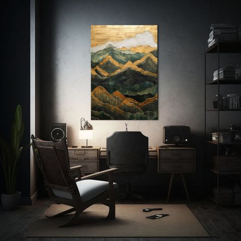 Arte Modernos Estrellados Paisaje Montañoso Por Nicole Asto 20x30cm-2