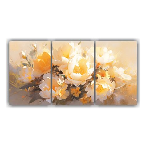 Flores Amarillas Y Doradas En Perspectiva 120x60 Cm-0