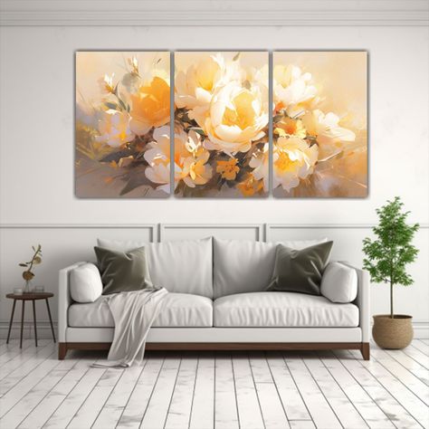 Flores Amarillas Y Doradas En Perspectiva 120x60 Cm-2