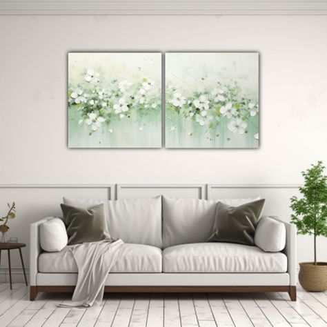 Pintura Acrílica Moderna En Lienzo Blanco 60x30 Cm-2