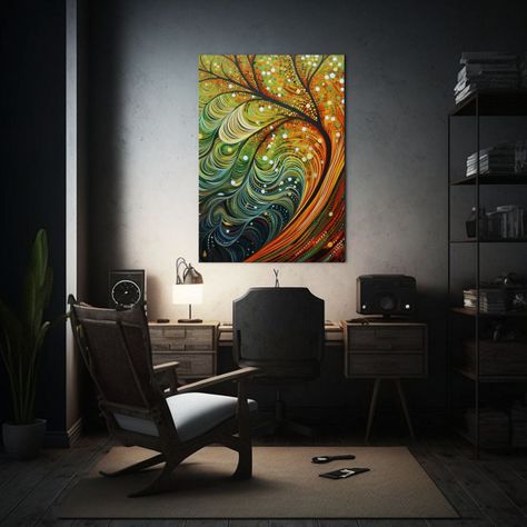 Tela En Bastidor Patrón Intenso Temática Aborigen Australi 30x40cm-2