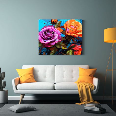 Pintura De Arte De Pared Moderno Espacio Stepanyan Flores Ro 30x20cm-2