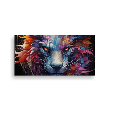 Cuadro Forma Baño Dragón Arcoíris Acuarelas 100x50cm-0