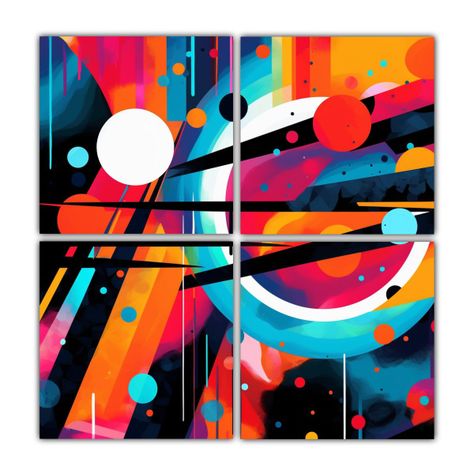 Cuatro Lienzos Patron Intenso Para Crear Un Fondo 40x40 Cm-0