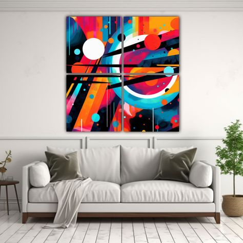 Cuatro Lienzos Patron Intenso Para Crear Un Fondo 40x40 Cm-2