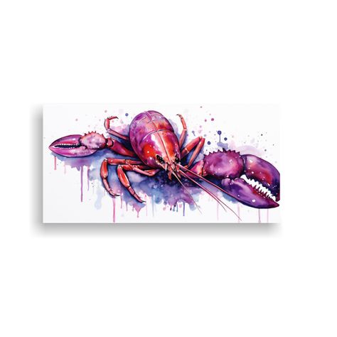Patron Intenso De Arte: Langosta En Acuarela Y Col 160x80cm-0
