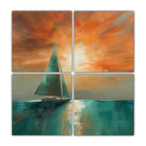 Cuadro Decorativo Para Comedor Un Elegante Velero 200x200 Cm-0