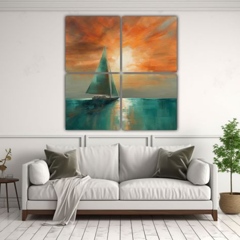 Cuadro Decorativo Para Comedor Un Elegante Velero 200x200 Cm-2