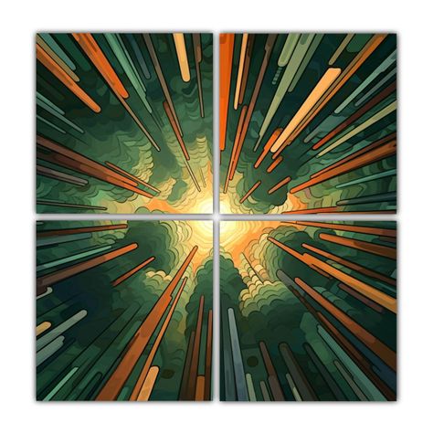 Pintura Abstracta Luminosidad En Bosque Redwood 200x200 Cm-0