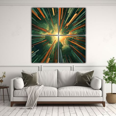 Pintura Abstracta Luminosidad En Bosque Redwood 200x200 Cm-2